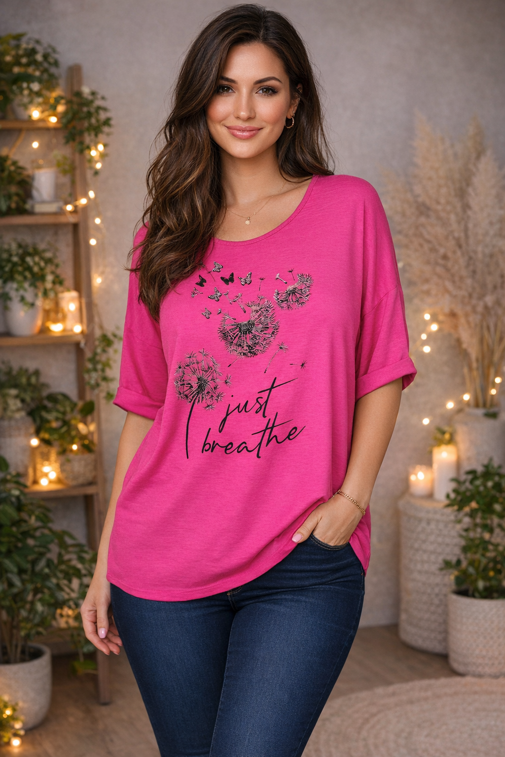 🌸✨ Blusenshirt mit Strass & Schmetterlingsmotiv – Gr. 42–48 | 2 Farben ✨🌸