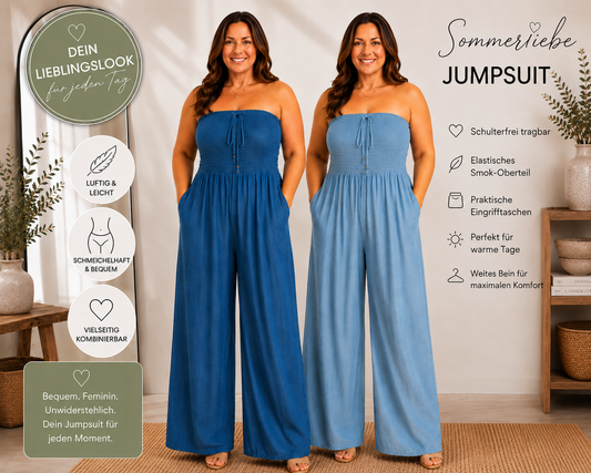 💙👗 Sommerliebe Jumpsuit 🌸✨ Gr. 46–52 💕 Luftig, feminin & bequem 🌞