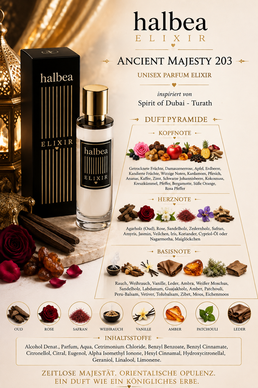 👑✨ Ancient Majesty 203 – Luxus Unisex Parfum Elixir ✨👑 Inspiriert von Spirit of Dubai – Turath 🖤✨