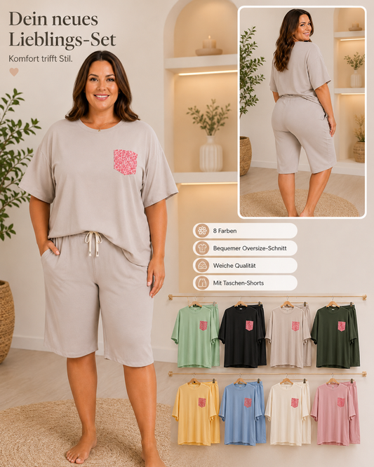 💖🌸 Zweiteiler „Komfort & Style“ 👚🩳 | Gr. 46–52 | 🌿 Dein neuer Lieblingslook für jeden Tag