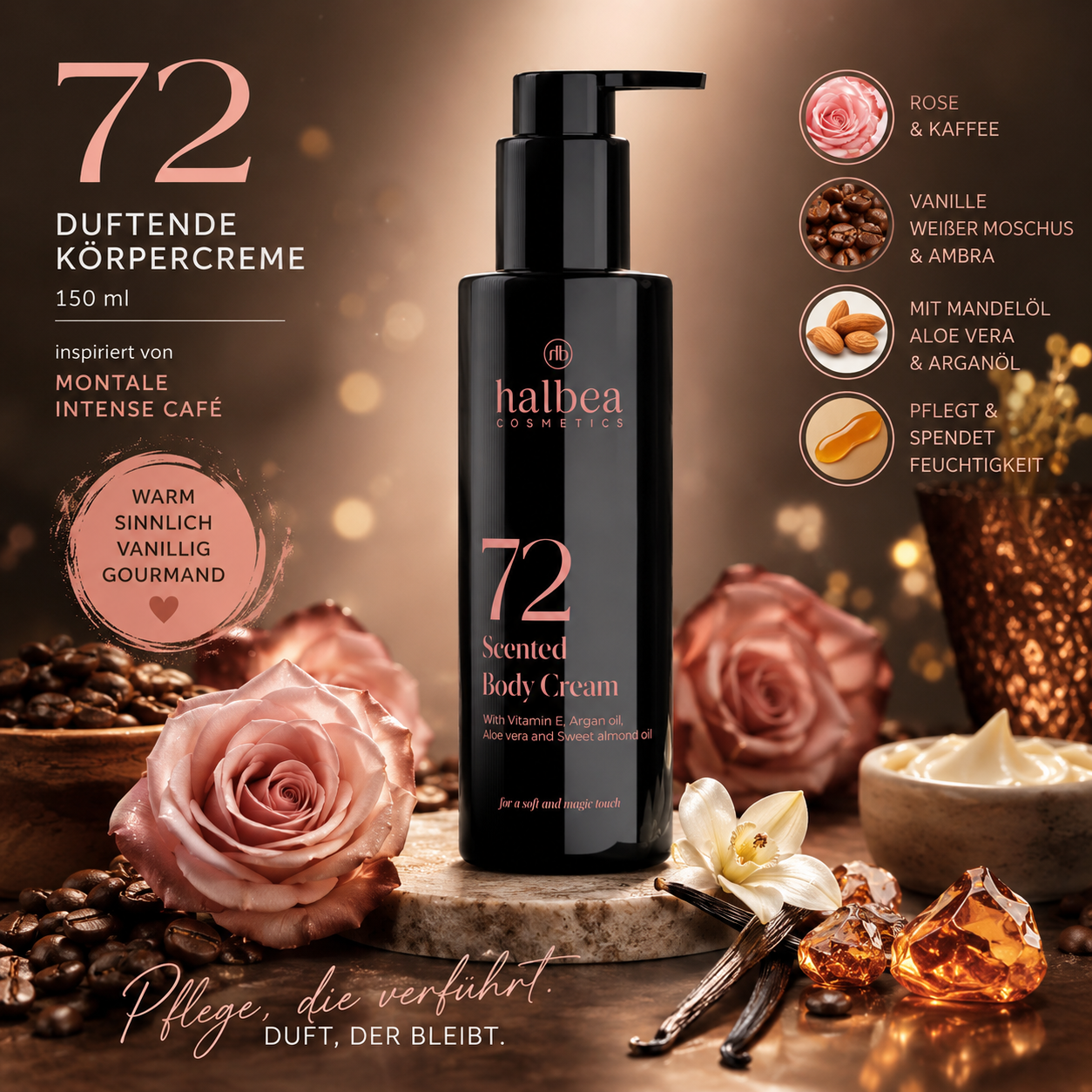 ☕🌹 72 – Duftende Körpercreme – 150 ml 🌹☕ ✨ Inspiriert von Intense Café – Montale ✨