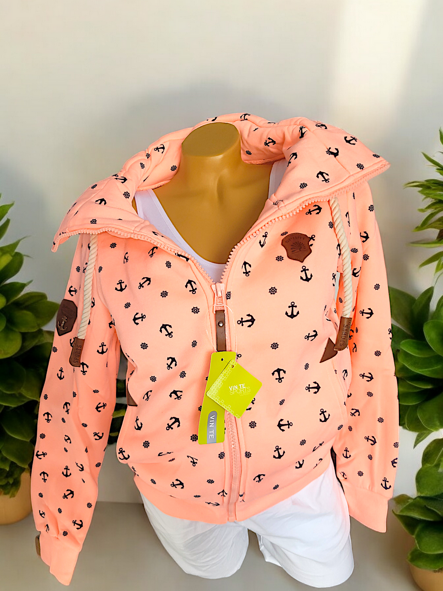 Damen - Sweatjacke im modernen Anker - Design in versch. Größen und 2 Farben