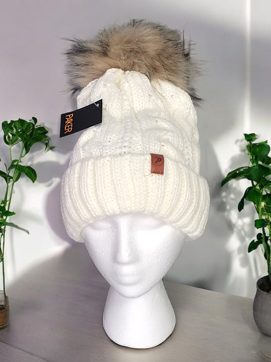 Winter - Mütze mit dekorativem Umschlag in versch. Farben