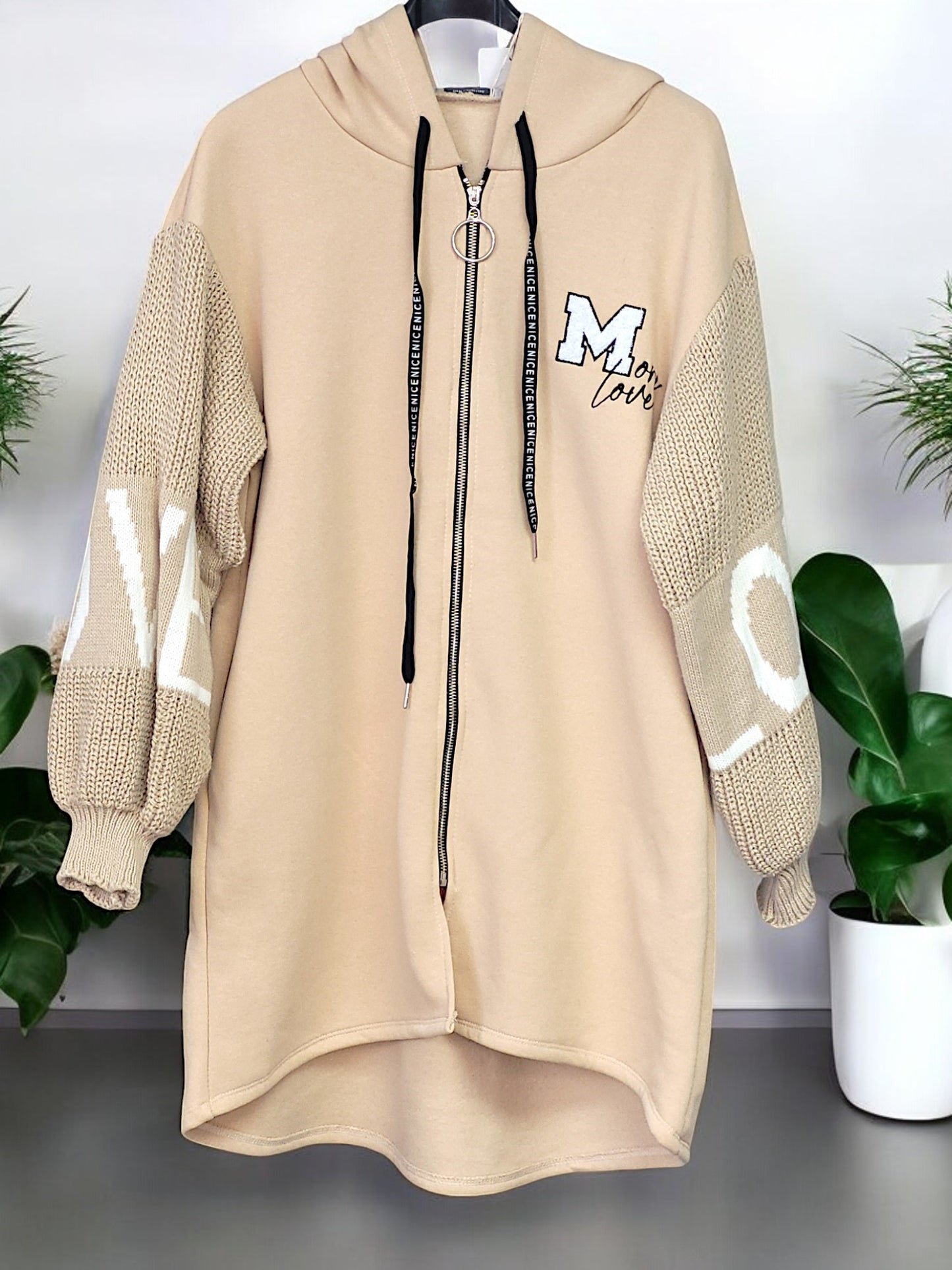 Jacke mit Strickärmel Love Gr. 38 - 44 in versch. Farben