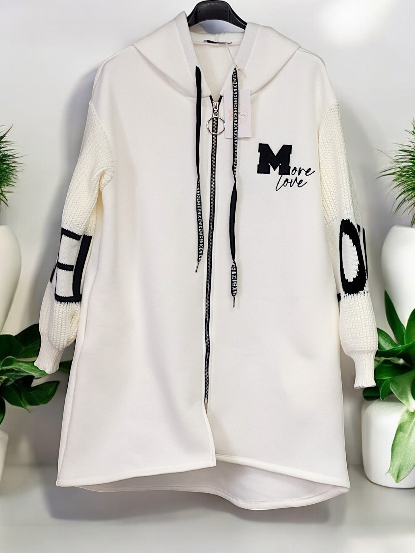 Jacke mit Strickärmel Love Gr. 38 - 44 in versch. Farben