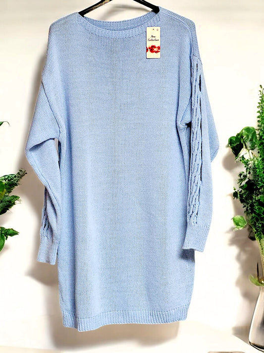 Longpulli / Strickkleid mit Cut Outs Gr. 38 - 44 in versch. Farben