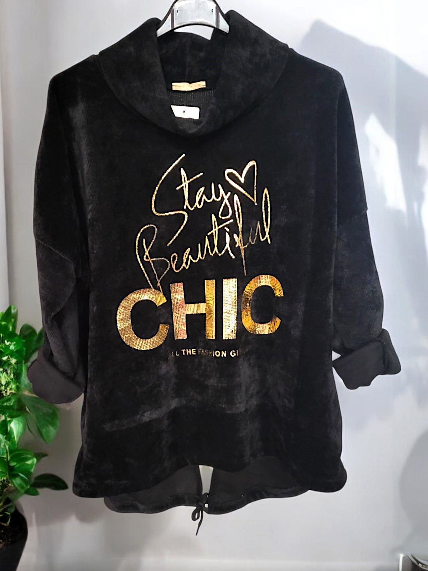 Feincord-Shirt "CHIC" mit Stehkragen Gr. 42 - 46 in versch. Farben