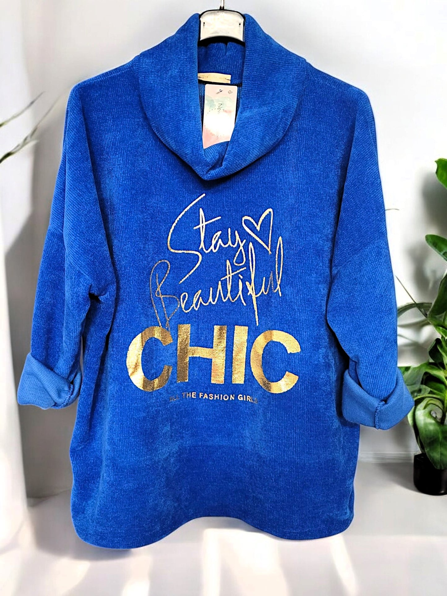 Feincord-Shirt "CHIC" mit Stehkragen Gr. 42 - 46 in versch. Farben