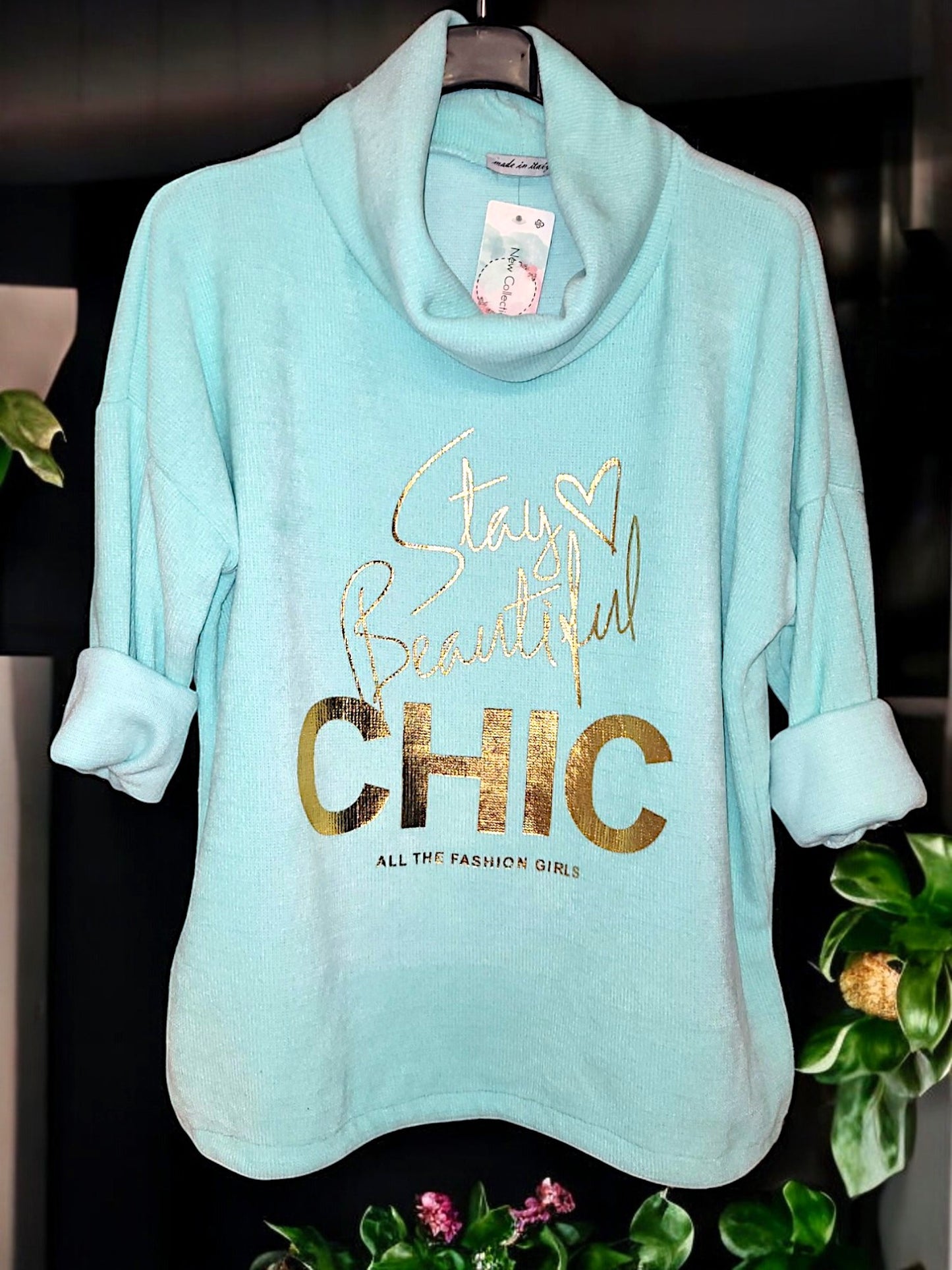 Feincord-Shirt "CHIC" mit Stehkragen Gr. 42 - 46 in versch. Farben