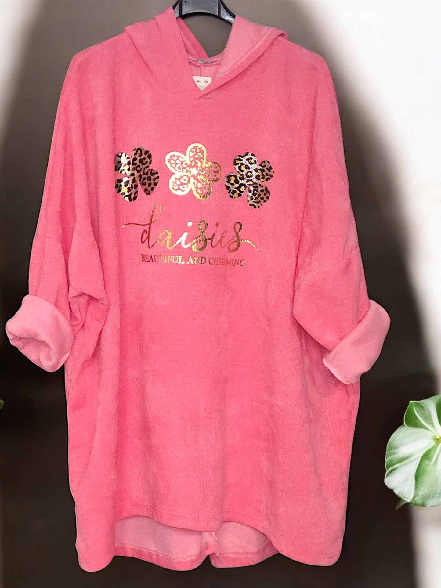 Feincord-Hoodie "Daisies..." Gr. 52 - 56 in versch. Farben