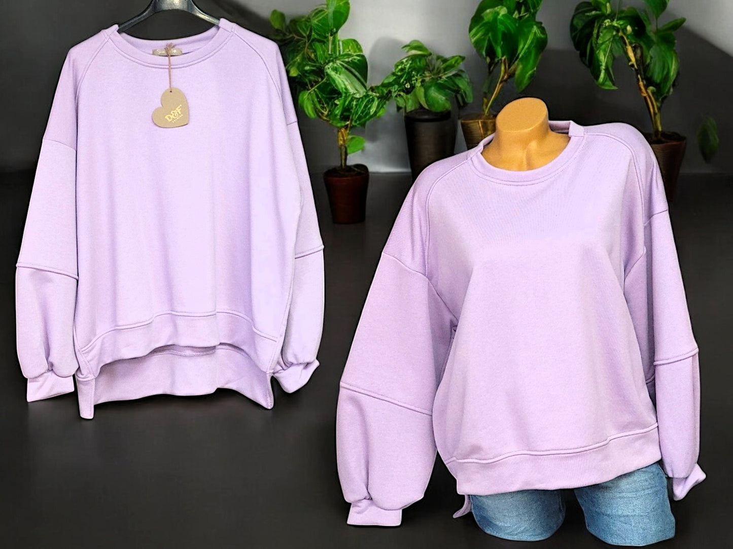 Oversize-Sweatshirt Uni Gr. 38 - 42 in versch. Farben