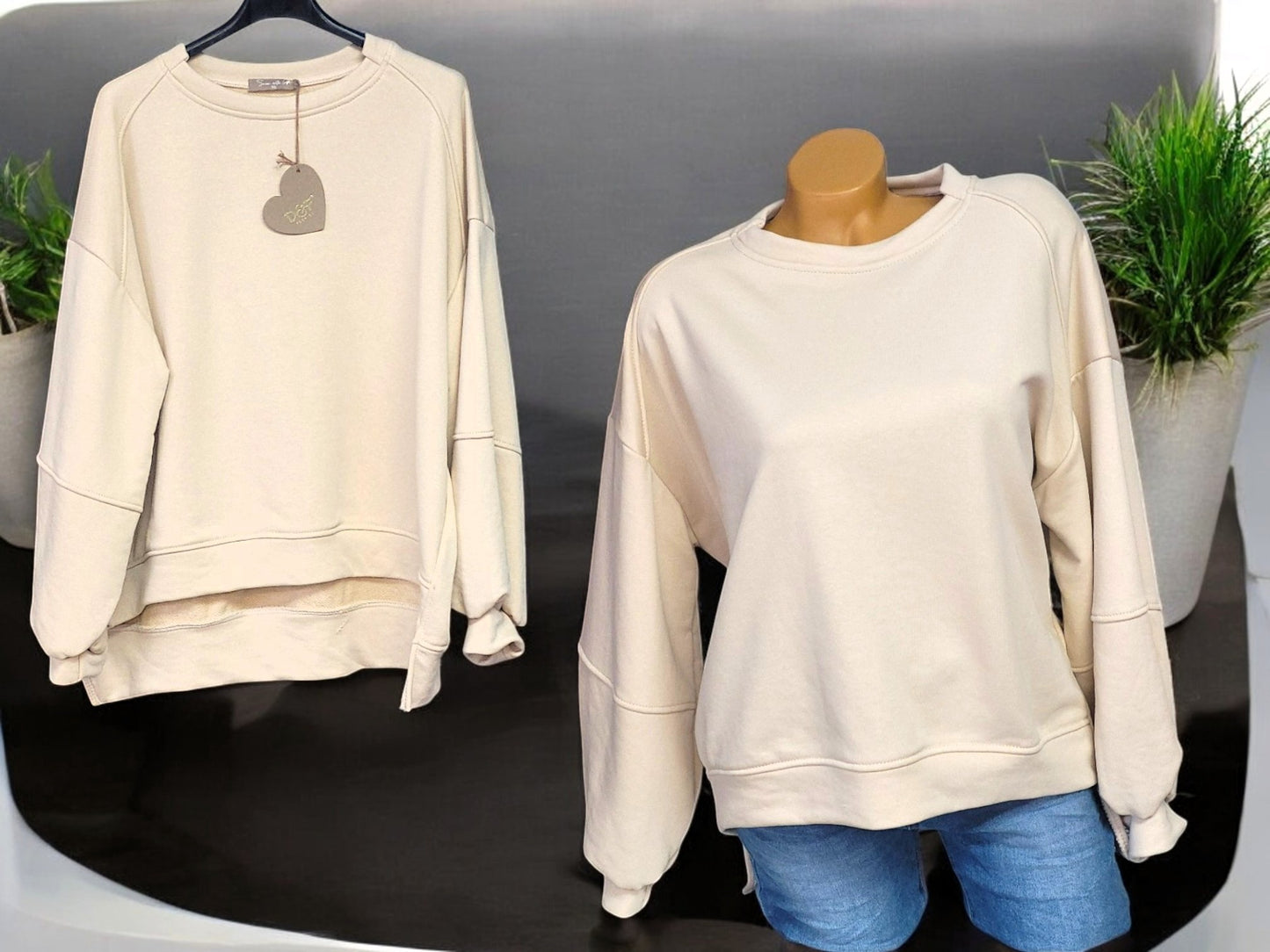 Oversize-Sweatshirt Uni Gr. 38 - 42 in versch. Farben