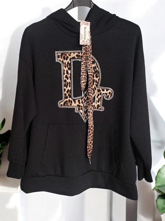 Stylisch & Bequemer Hoodie mit Leo-Details Gr. 42-46 in versch. Farben