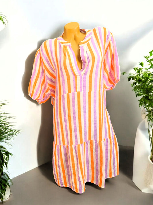 🌸 Musselin-Tunika 🌈 Gr. 46–50 Onesize – in 6 Farben – 100% Baumwolle