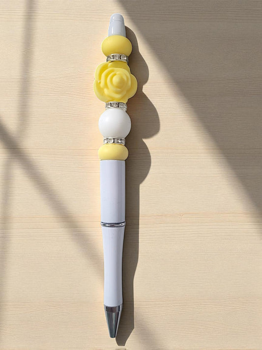 🖊️🌼🖤 Rose‑Tassel Kugelschreiber – 5 Varianten – HANDGEFERTIGTES UNIKAT ✨