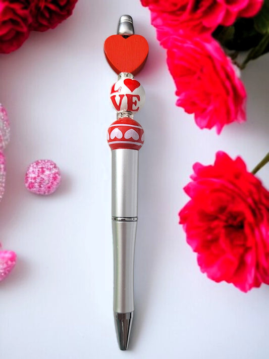 ❤️✨ Love‑Heart Kugelschreiber – 5 Varianten – handgefertigtes UNIKAT 🖊️🎁