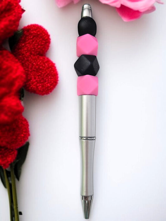 🖊️💗🖤 Cube‑Chic Kugelschreiber – 1 Variante – HANDGEFERTIGTES UNIKAT ✨