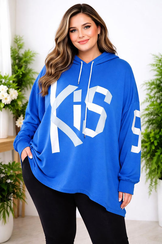 Kapuzen - Pullover Kiss Gr. 44 - 48 in versch. Farben