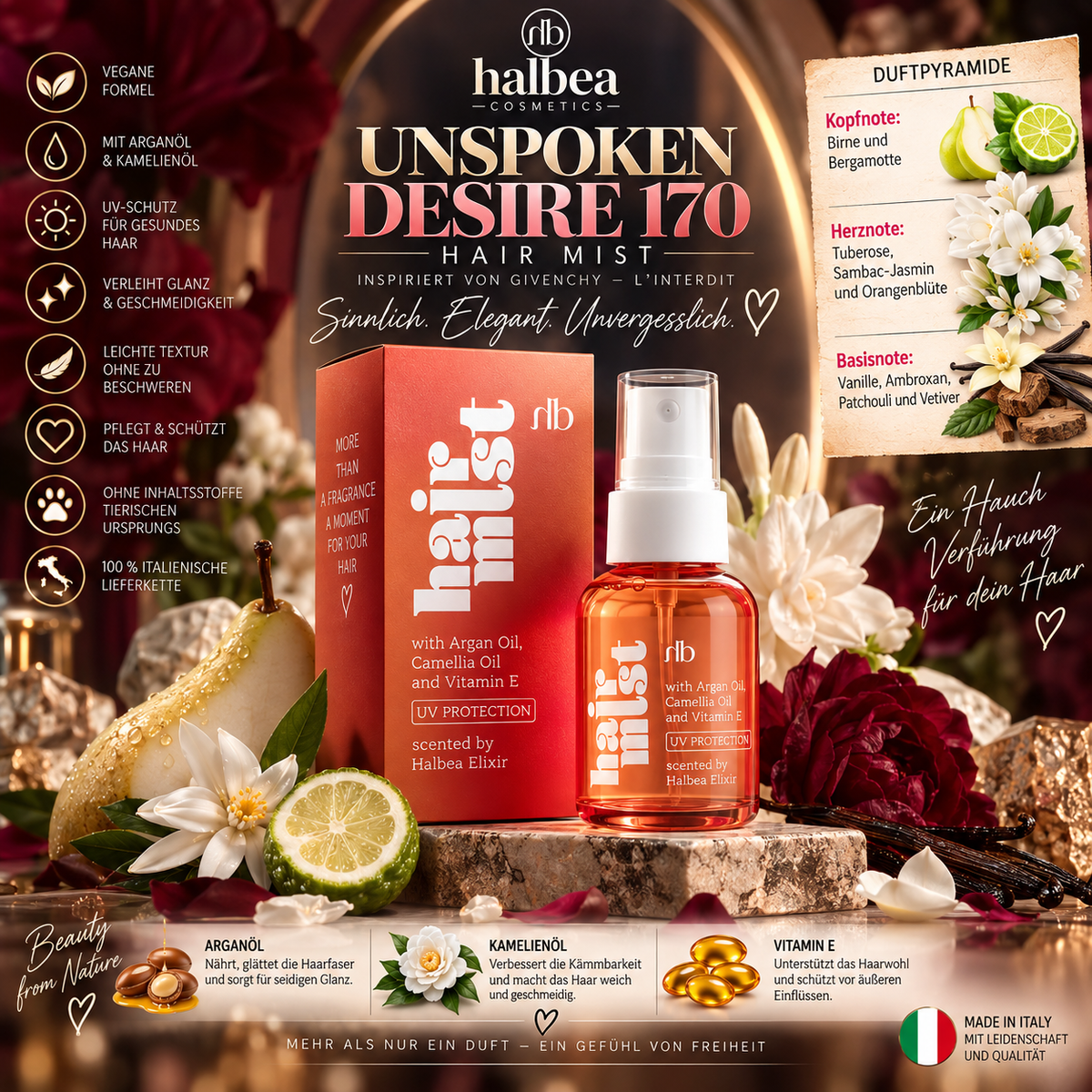 ✨🌸 Unspoken Desire 170 – Haarparfum 50 ml 🌸✨ 💜 Inspiriert von Givenchy – L’Interdit