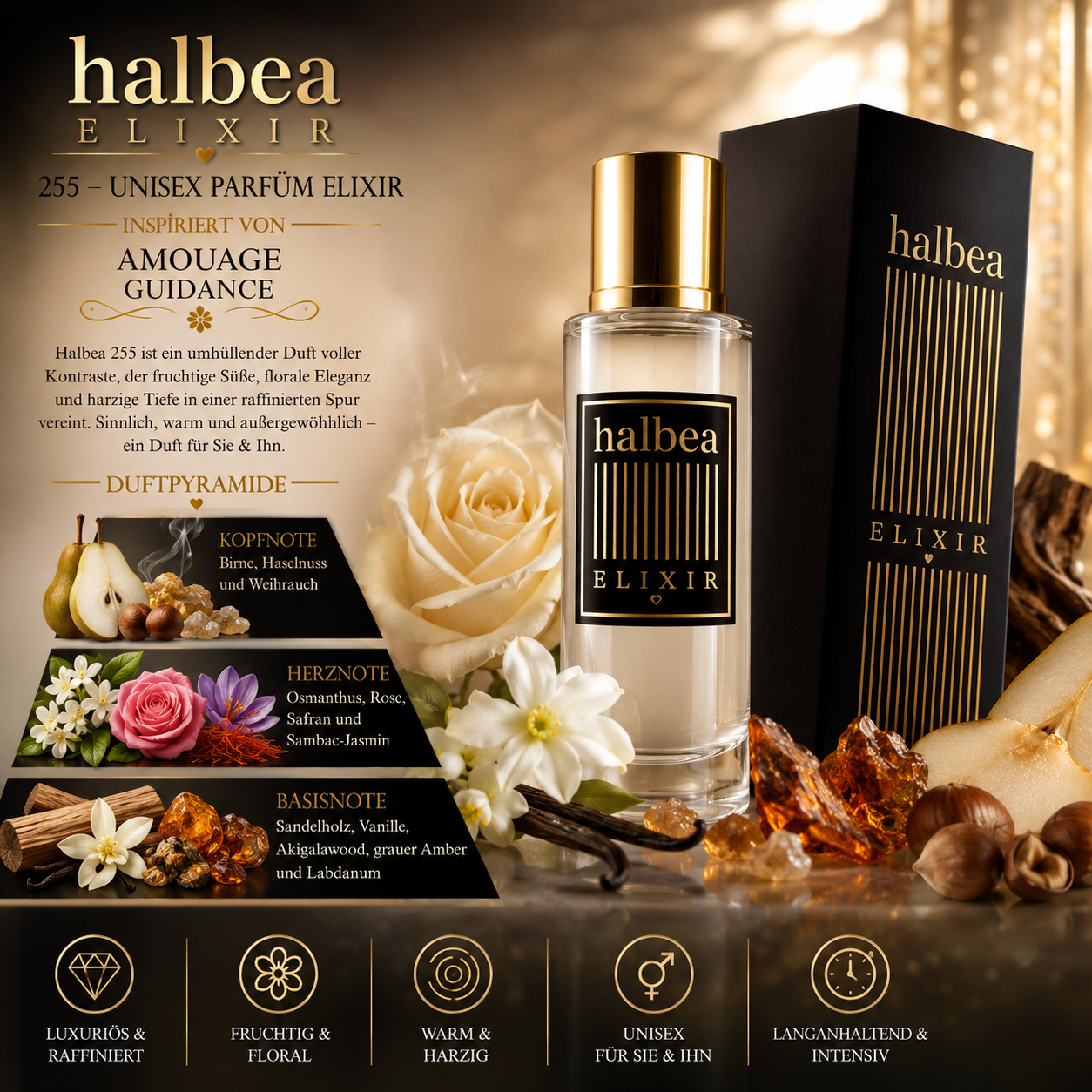 ✨ 255 – Halbea Unisex Parfum Elixir – inspiriert von Amouage „Guidance“ ✨