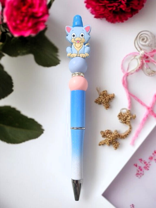 🐱✨ Kugelschreiber „Blue Kitty“ – 1 Variante – HANDGEFERTIGTES UNIKAT 🖊️💙