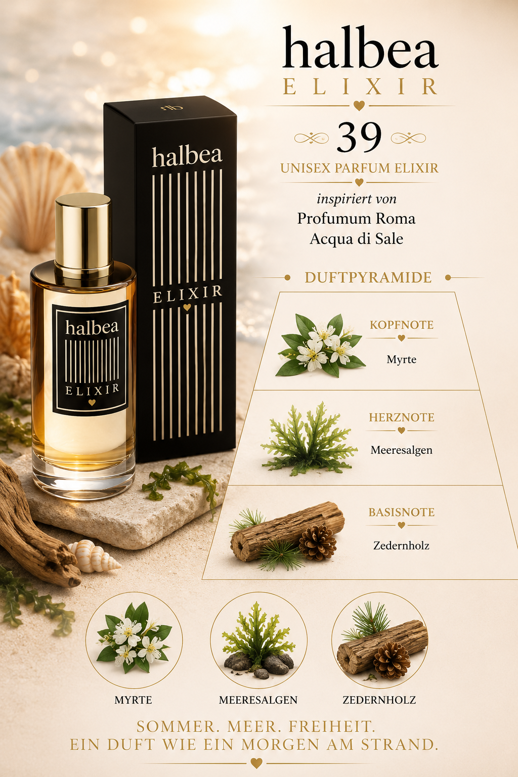 🌊✨ Halbea 39 – Unisex Parfum Elixir | inspiriert von Profumum Roma – Acqua di Sale ✨🌊