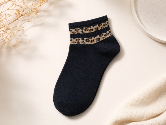 🧦🐆 Sport Söckchen mit Leo-Style Bündchen – Gr. 36–41 – 2 Farben! 🤍🖤
