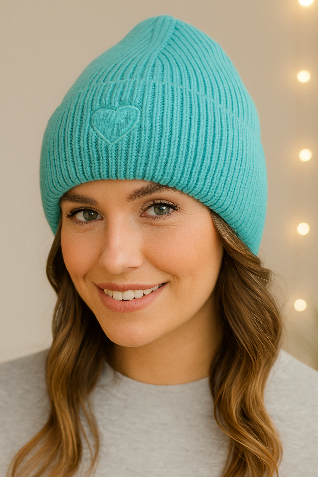 🧢 Herz Beanie – Kuschelige Strickmütze mit Herz-Detail 💖 in 2 Farben