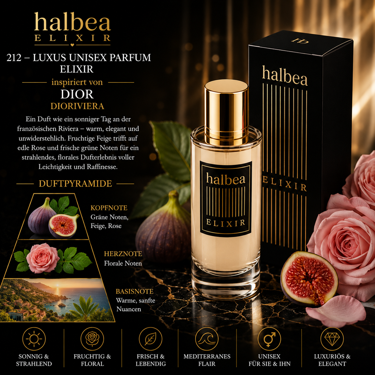 ✨ Halbea 212 – Luxus Unisex Parfum Elixir – inspiriert von Dior „Dioriviera“ ✨