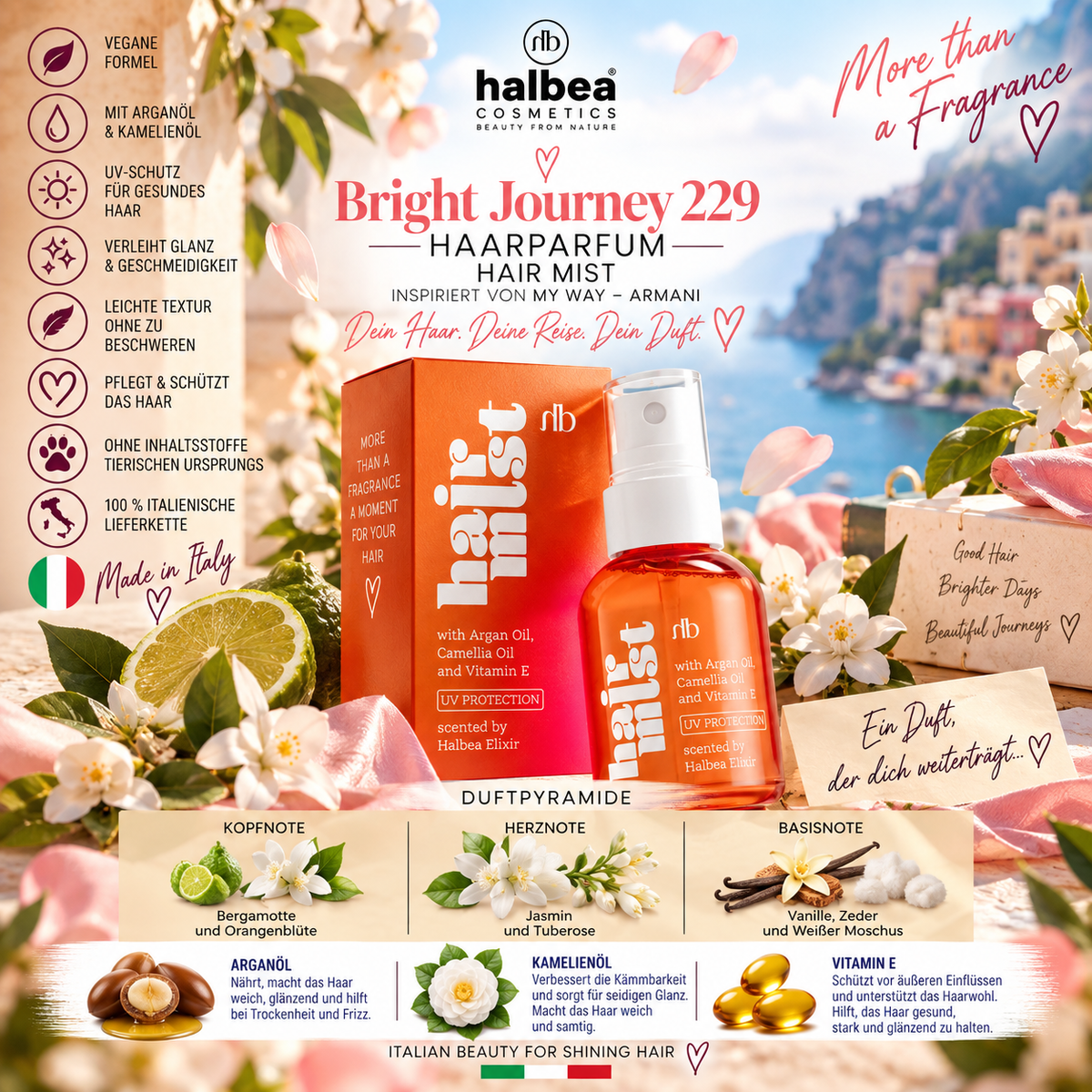 ✨ Bright Journey 229 – Haarparfum | Hair Mist – 50 ml ✨ 🌸 💖 Inspiriert von My Way – Armani