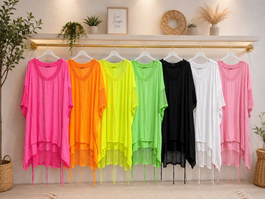 🌸 Oversize Sommer-Tunika Gr. 42–48 💕 Leicht & luftig 🌞