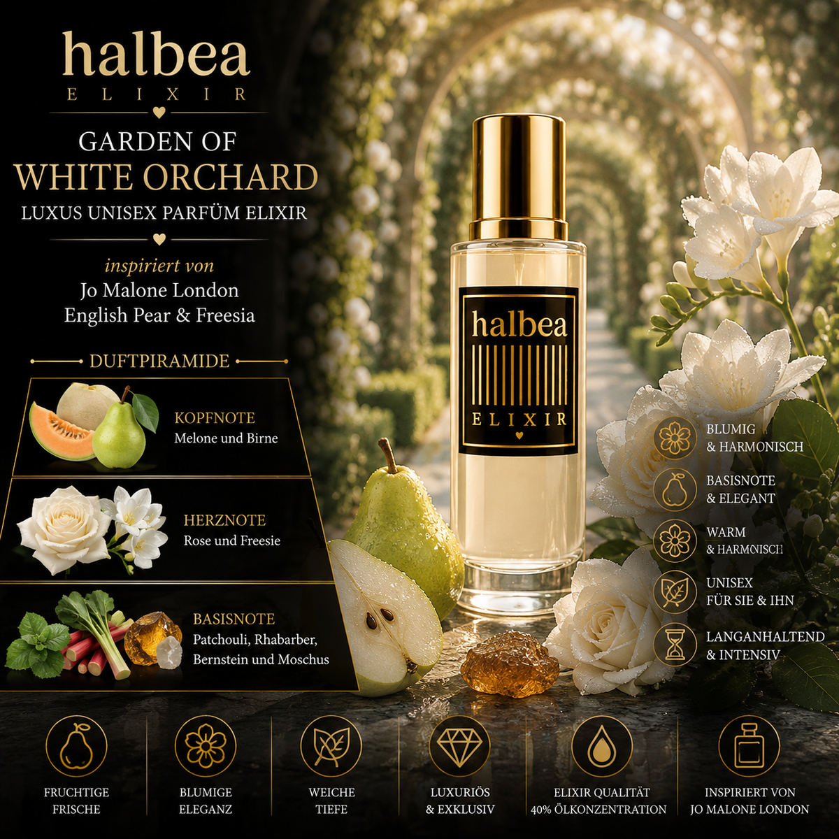 🤍🍐 Garden of White Orchard – Unisex Parfum Elixir 🍐🤍 ✨ Inspiriert von Jo Malone London „English Pear & Freesia“ ✨