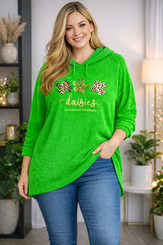 🌼 Feincord-Hoodie mit Gold-Print – 5 Farben – Gr. 52–56 🌼