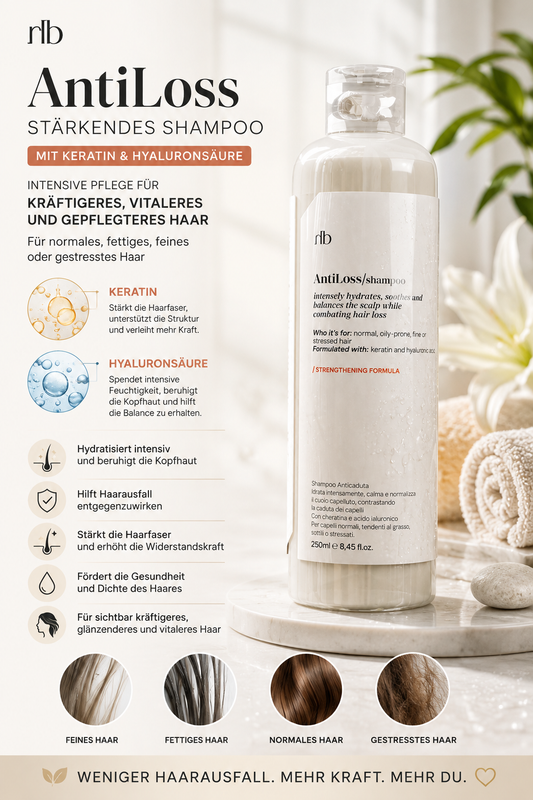 💜 AntiLoss – Stärkendes Shampoo mit Keratin & Hyaluronsäure | 250 ml 💜