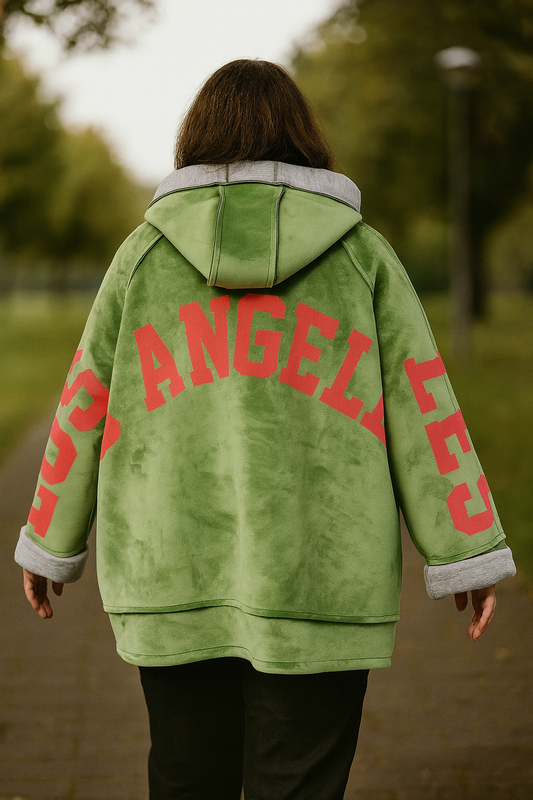 Kapuzen-Jacke „Los Angeles“ – Gr. 48–54 🤍🧥✨