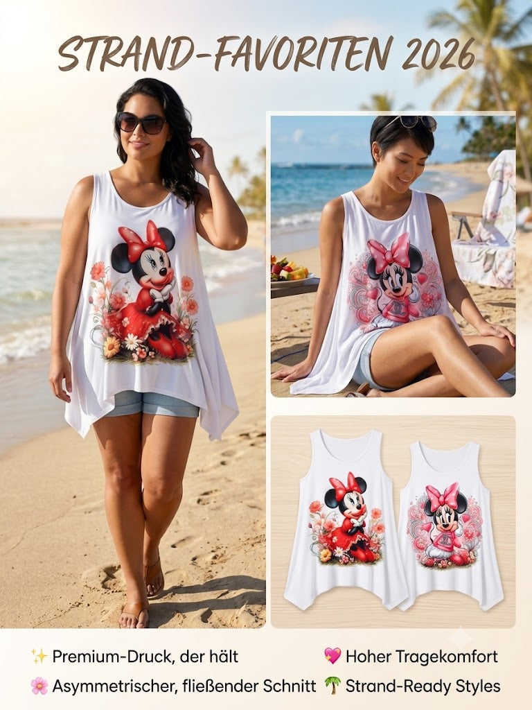 🌺 Dein neuer Sommer-Favorit: Asymmetrisches Minnie-Maus Tops 🌺