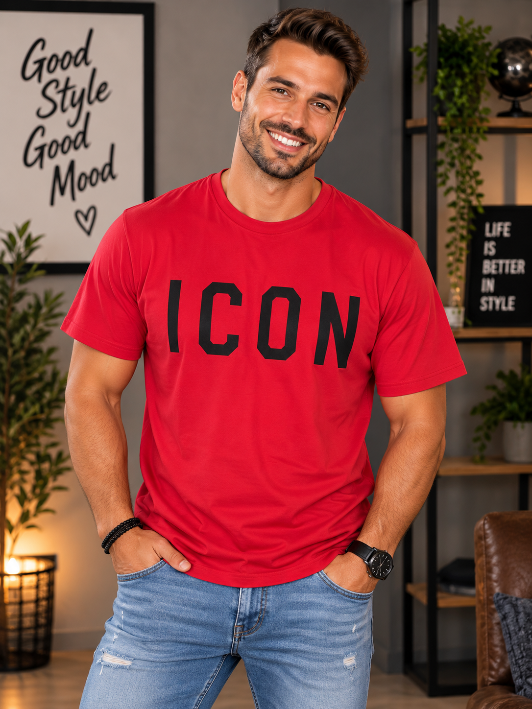 👕🔥 ICON T-Shirt für Herren – lässiger Style in 4 Farben 🔥👕