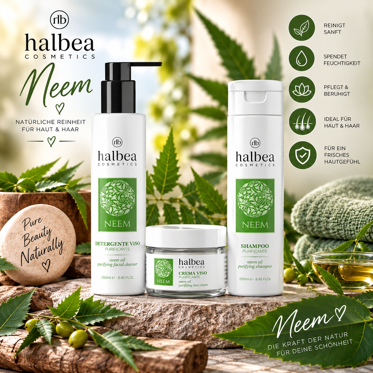 🌿💚 Neem Pflege-Bundle – Reinigung & Pflege für Gesicht und Haar 💚🌿