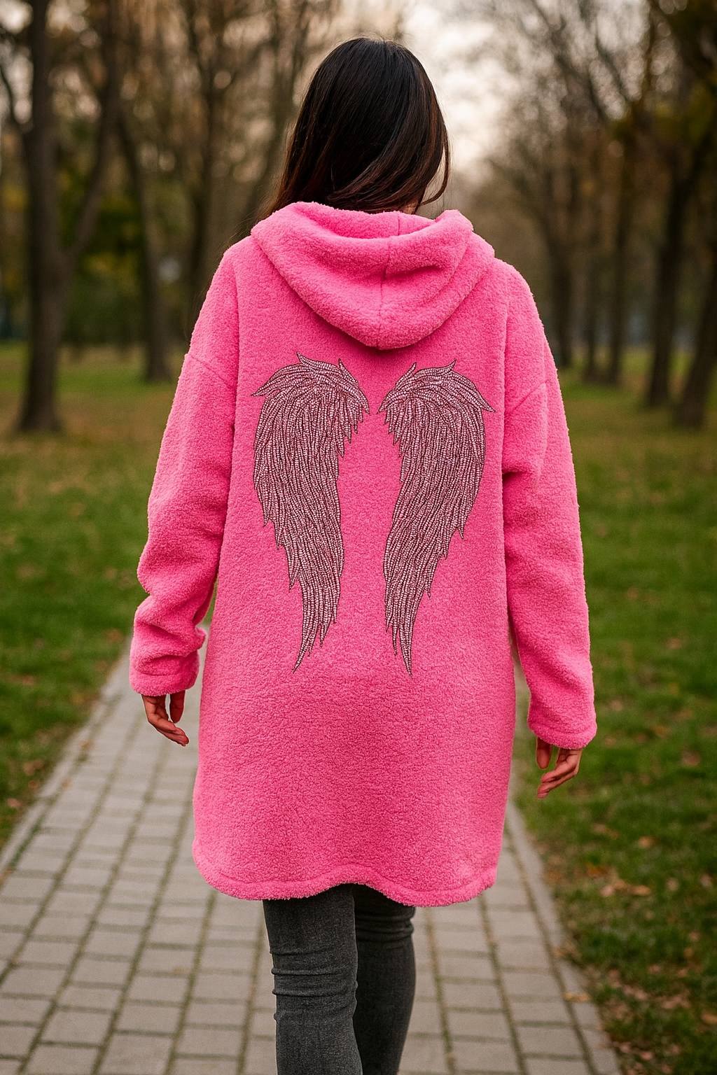 ✨ Teddy-Kapuzenjacke „Engelsflügel“ – in mehreren Farben – Gr. 38–46 ✨🪽🧥