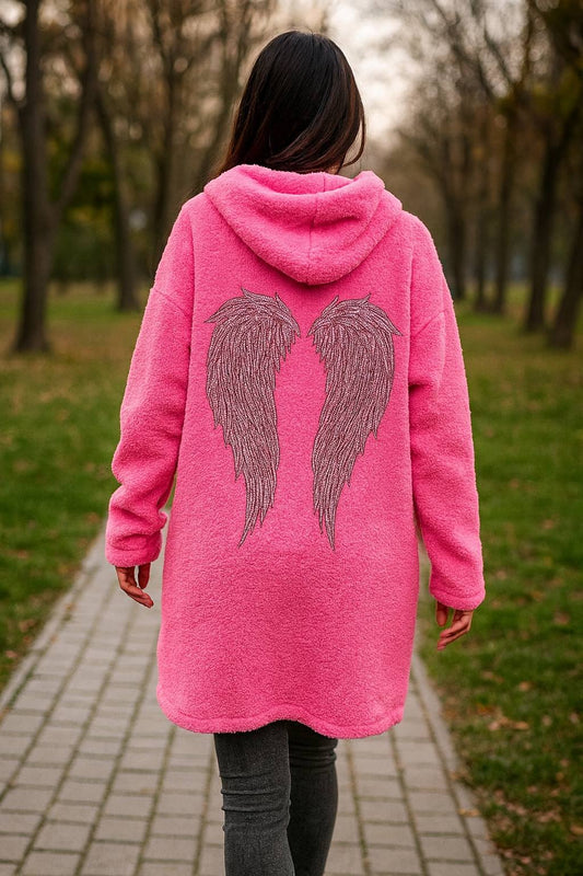 ✨ Teddy-Kapuzenjacke „Engelsflügel“ – in mehreren Farben – Gr. 38–46 ✨🪽🧥