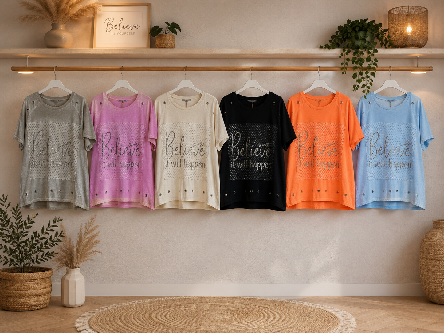 ✨ Oversize Shirt „Believe“ 💫 | Gr. 38–44 | 6 Farben 🌈 💌