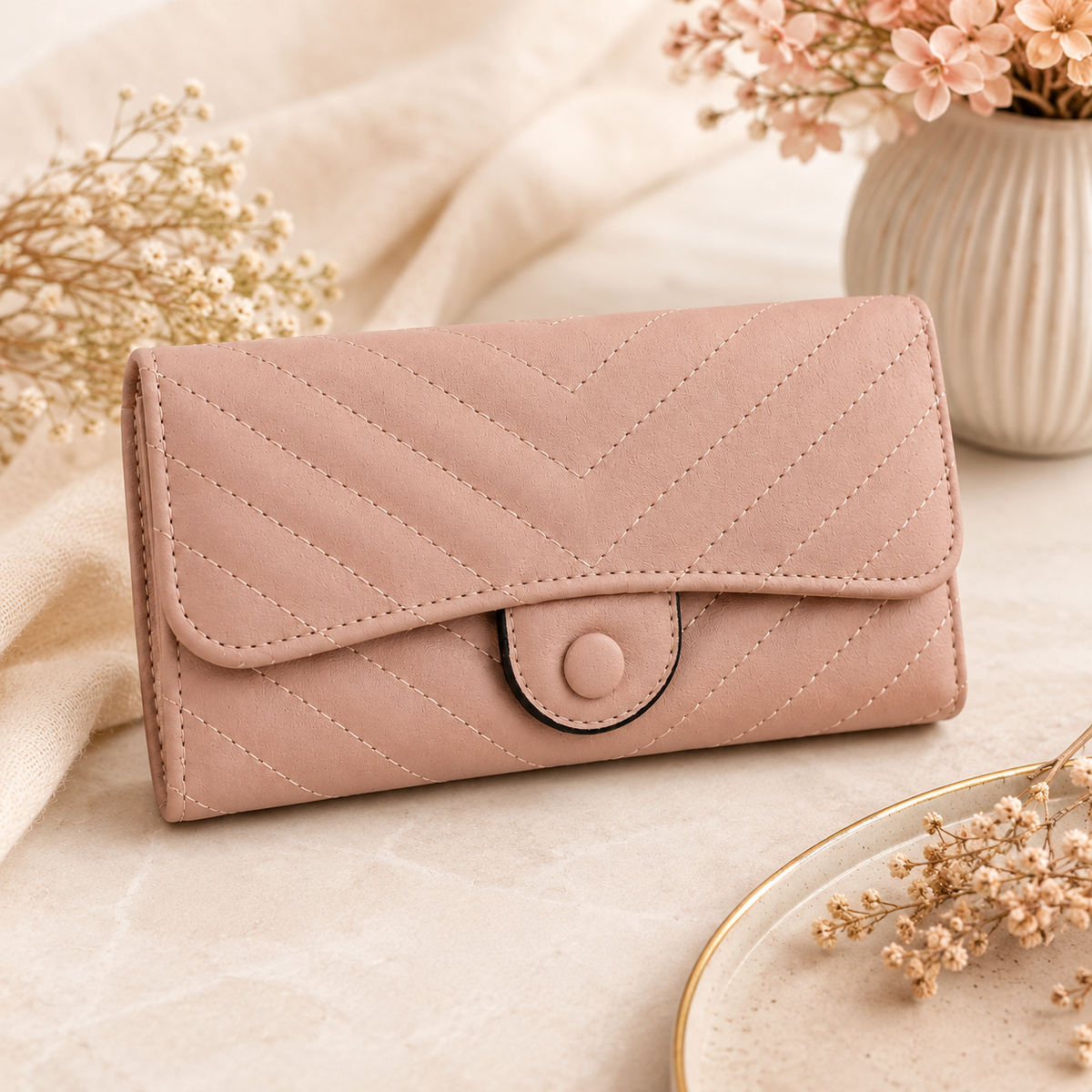 🌸 Stepp-Geldbörse aus PU-Leder – stilvoll, geräumig & praktisch 🌸
