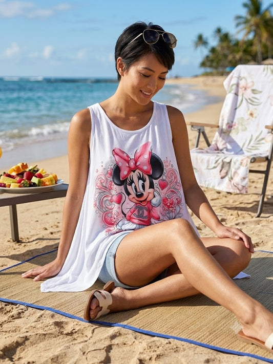 🌺 Dein neuer Sommer-Favorit: Asymmetrisches Minnie-Maus Tops 🌺