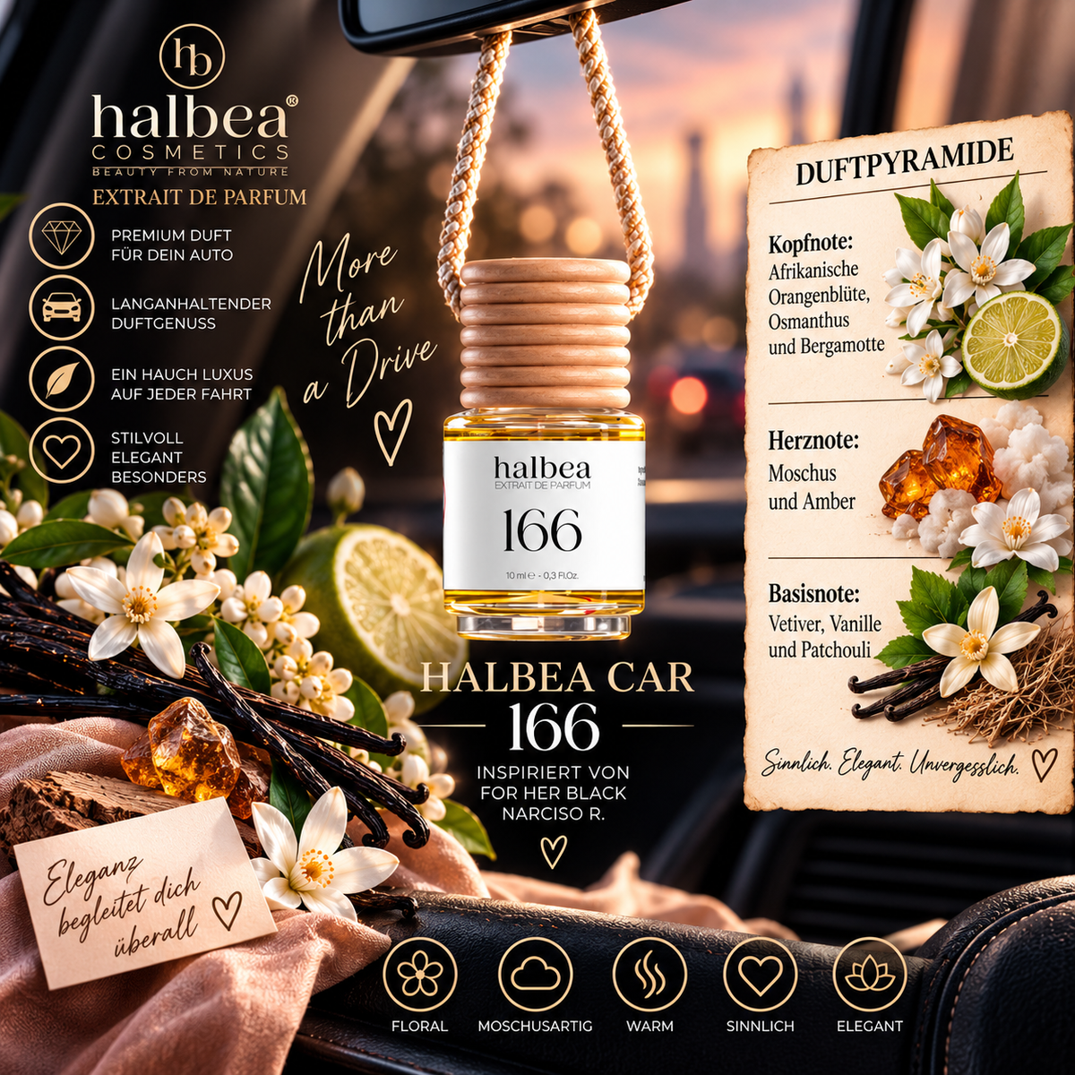 🖤✨ 166 – Halbea Car 10 ml – Extrait de Parfum ✨🖤 🌸 Inspiriert von For Her Black – Narciso R. 🌸