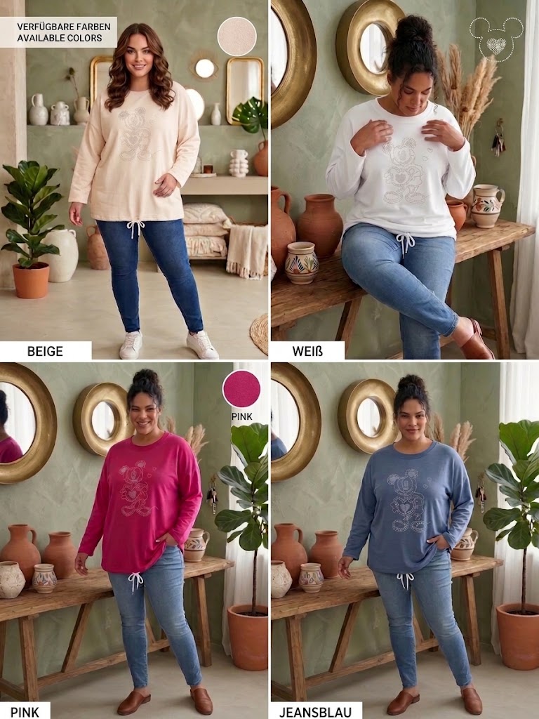 🐭✨ Sweatshirt „Maus Heart“ – Gr. 42–48 – in 5 Farben verfügbar! ✨🐭