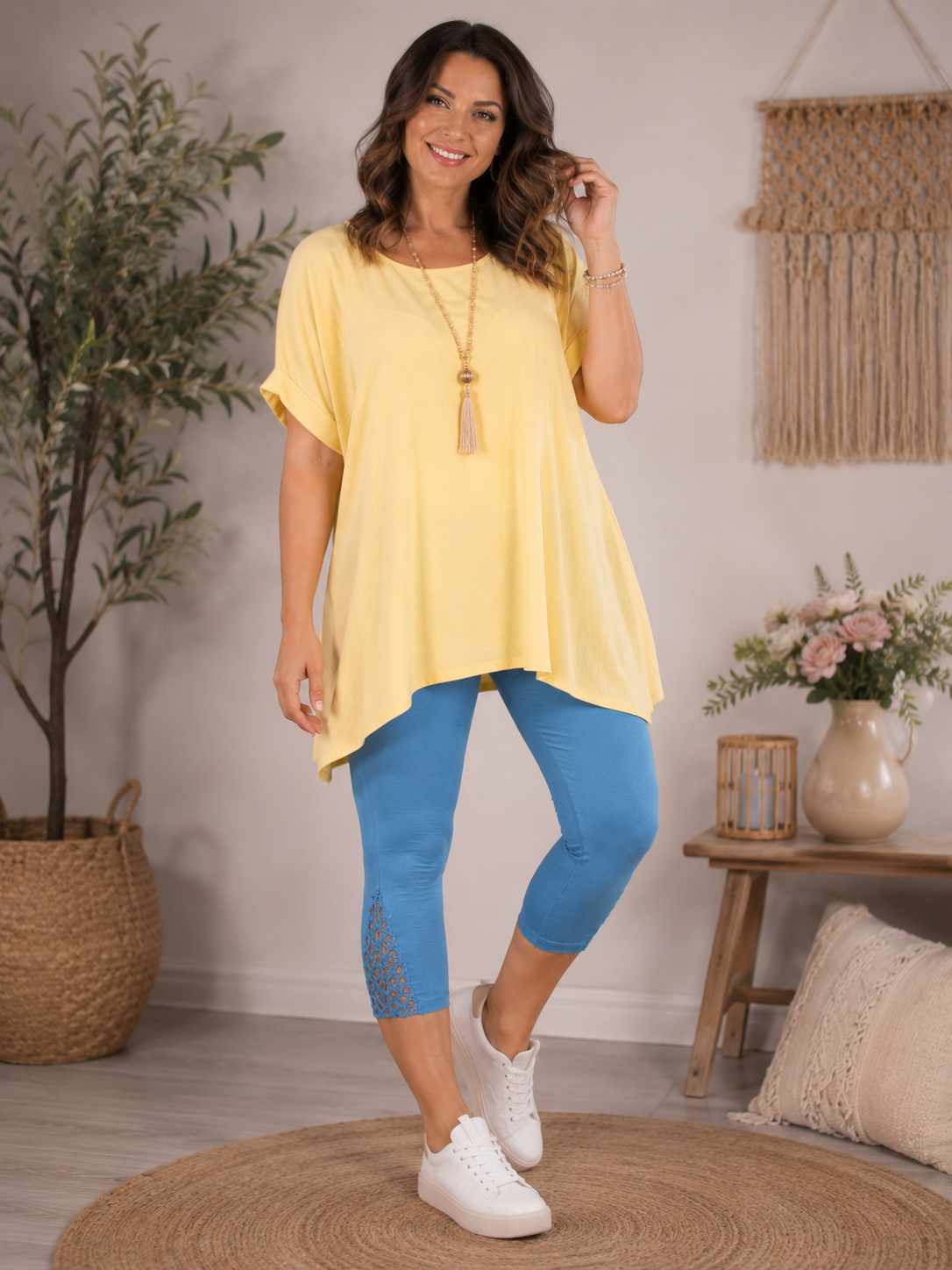 ✨🩳 Capri Leggings mit Spitzeneinsatz – Gr. 44–50 | Super bequem & vielseitig kombinierbar 💖