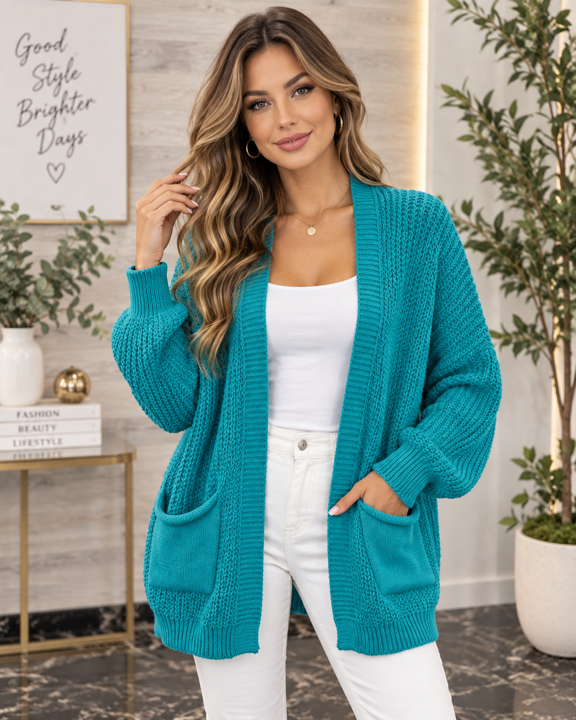 🌈✨ Oversize Strickcardigan mit Taschen – bis Gr. 48 ✨🌈