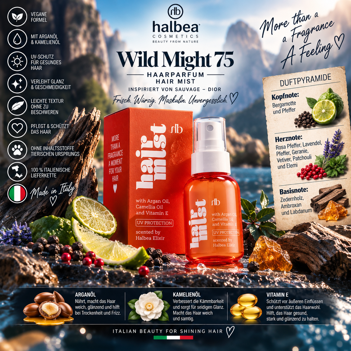 💙✨ Wild Might 75 – Haarparfum 50 ml ✨💙 🌿 🔥 Inspiriert von Sauvage – Dior 🔥