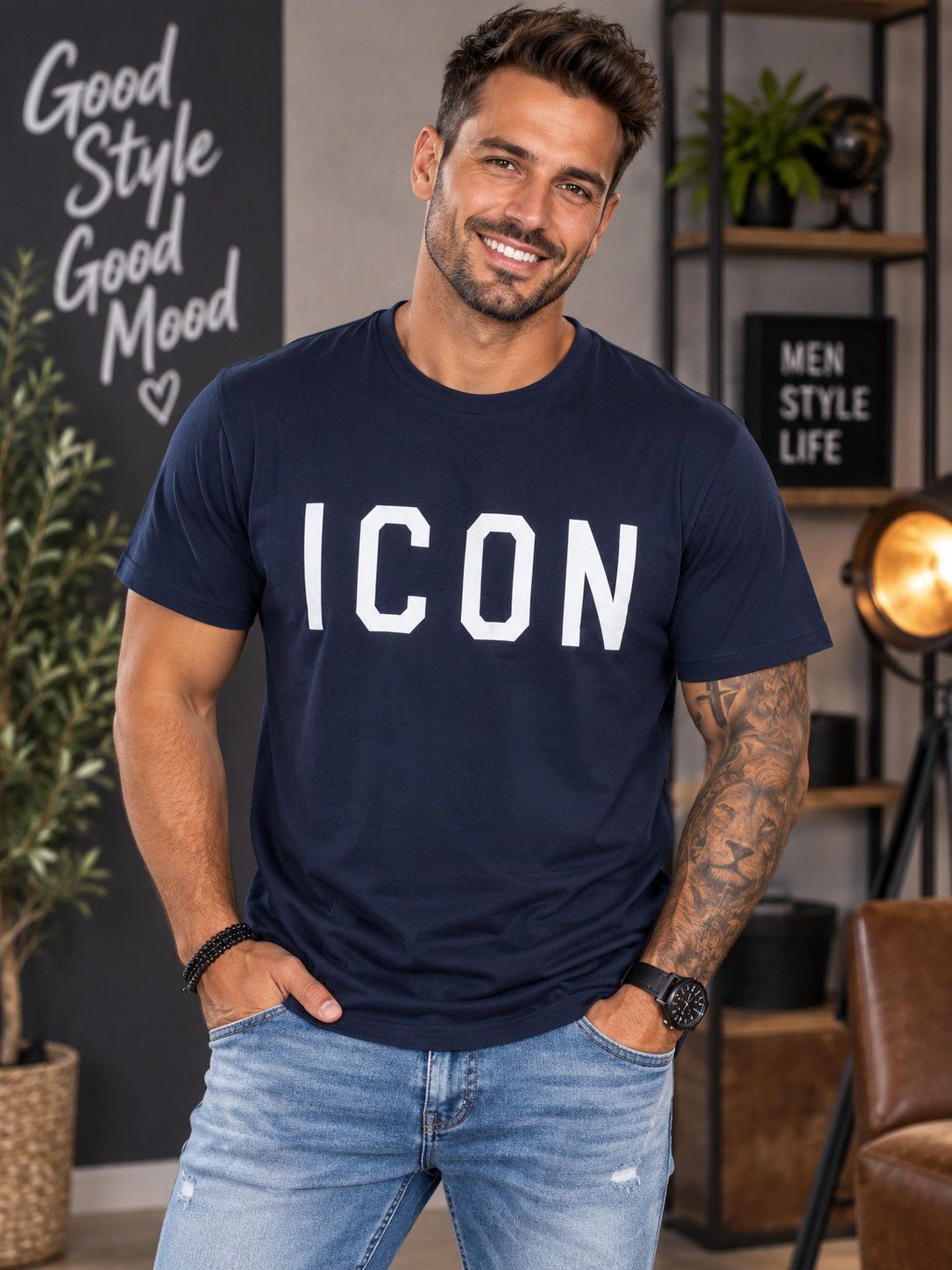 👕🔥 ICON T-Shirt für Herren – lässiger Style in 4 Farben 🔥👕