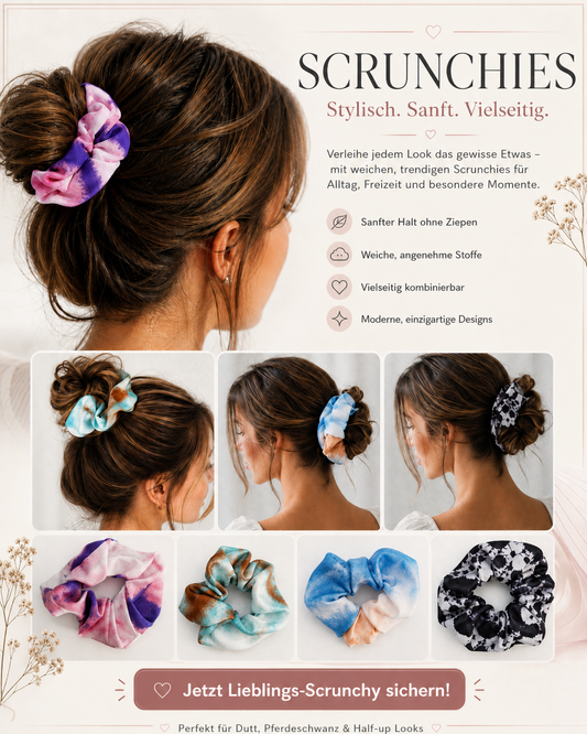 🌸 Lieblings-Scrunchies – Stylisch, sanft & vielseitig für deinen Look ✨